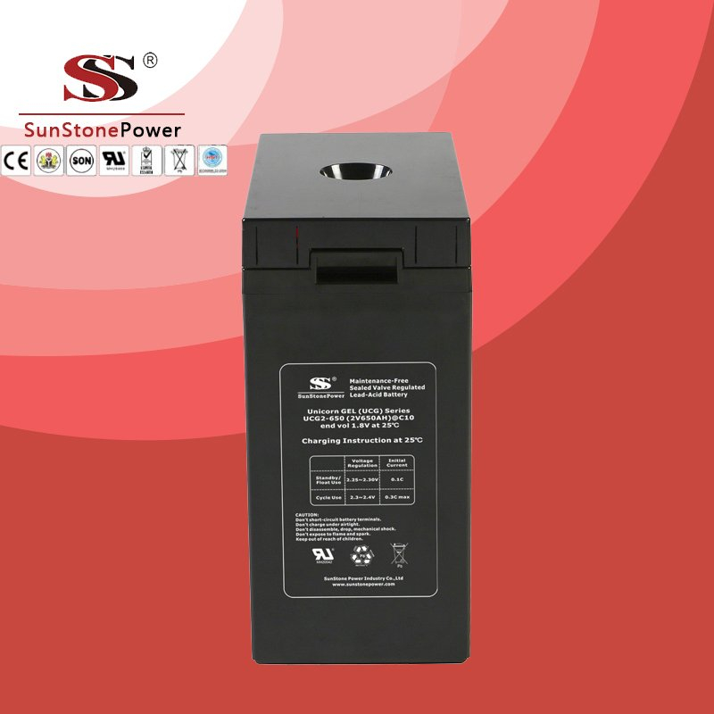 UCG series 2V 650AH Solar GEL battery Deep cycle battery Solar Control system Battery 